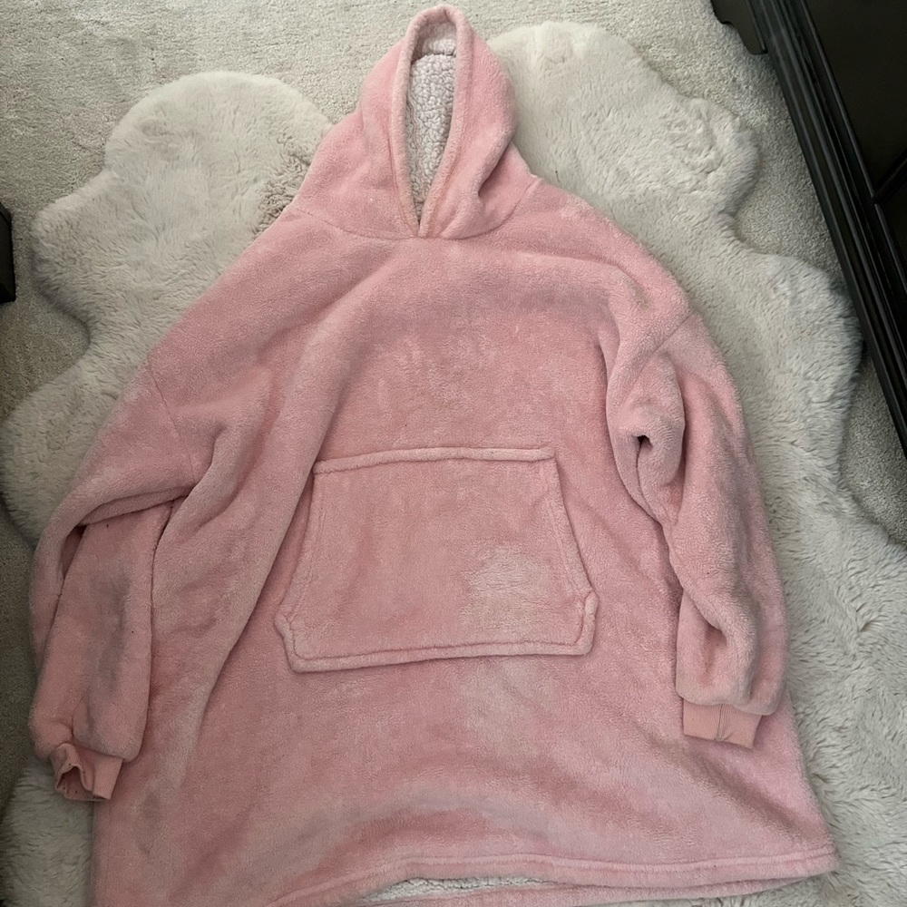 Pink sweater blanket